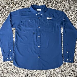 Columbia Shirt Boys XL PFG Blue